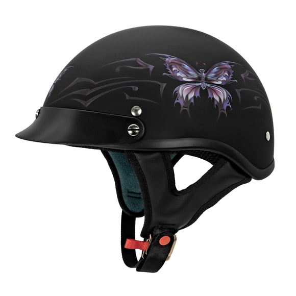 Medio casco de moto VCAN Cruiser Intrincate Butterfly negro