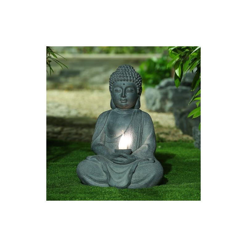 Luxen Home Meditating Buddha Gray Mgo Garden Statue With Solar Light Com - Meditating Buddha Garden Statue With Solar Light Luxen Home Meditating Buddha Gray Mgo Garden Statue With Solar Light Com - Meditating Buddha Garden Statue With Solar Light