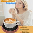 thumbnail image 2 of Coffee Mug Warmer, Cup Warmer for Desk Auto-Sensing Shut-Off, Tasse Chauffante, Mug Warmer for Coffee Milk Tea Beverage Warming, 2-Temperature Settings, Gifts for Family & Office, Wood Grain, 2 of 8