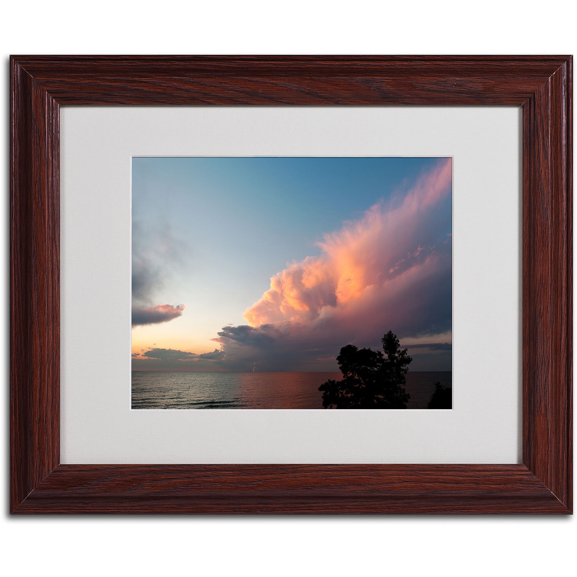 Trademark Fine Art "Summer Sunset Storm" by Kurt Shaffer, Wood Frame