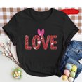 thumbnail image 2 of Lmnyox T-Shirt Imprimé pour Femmes Manches Courtes Été Décontracté T-Shirts Col Rond Ample Chandail Mode 2025, 2 of 3