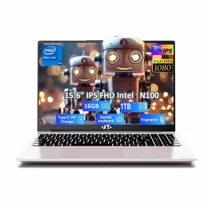 15.6" Student Laptop, Intel Pentium Quad Core N100 16GB RAM 1TB SSD, Computer with Backlit Keyboard Fingerprint (Beat to i3-1115G4 Up to 3.4GHz) Laptops