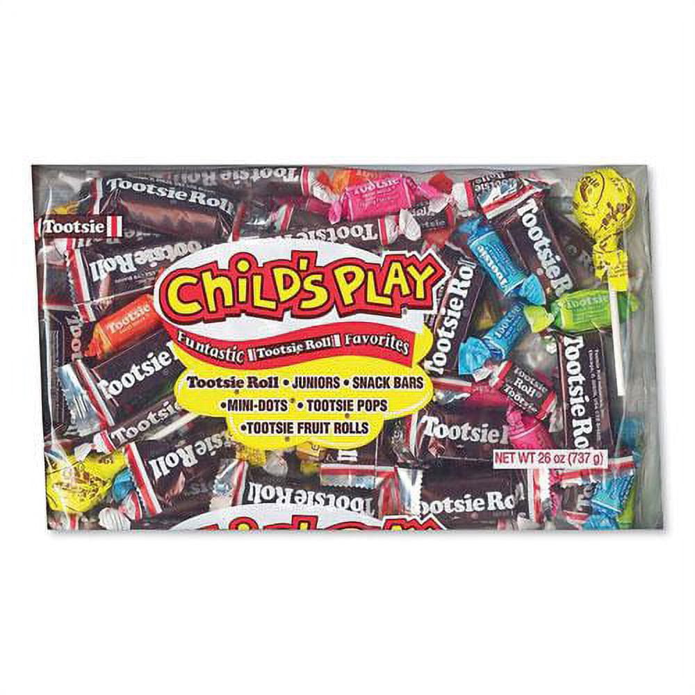 Tootsie Child's Play, Variety Candy Pack, 26 oz. Peanut Free, Gluten Free. Contains Milk and Soy. Egg May Be Present.