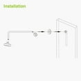 thumbnail image 3 of Naiture L Shaped, Corner Shower Head Extension Arm with Flange, 20 inch Length, Straight Lower Rain Fall Shower Head, Long Extender Pipe, Brass, Brushed Nickel Finish, 3 of 4
