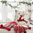 thumbnail image 4 of Nilvkv 18x18in Red White Christmas Pillow Covers Snowflake Deer for Sofa Bed Car Decor, Christmas Decorations, CHRlSTMAS-GlFTs, 4 of 6