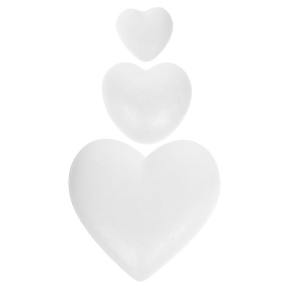 NIYANGLE Diy Heart Model 3Pcs Craft Foam Hearts for Art Projects and Creative Decorations