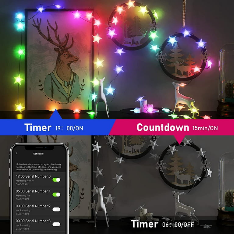 Exgreem Home Fairy Christmas Lights Star String Lights Battery Operated 8  Modes with Remote Control