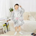 thumbnail image 6 of FORMRS Wearable Blanket Hoodie with Sleeves for Kids Cozy Flannel Sweatshirt, Cartoon Elephant, 6 of 7