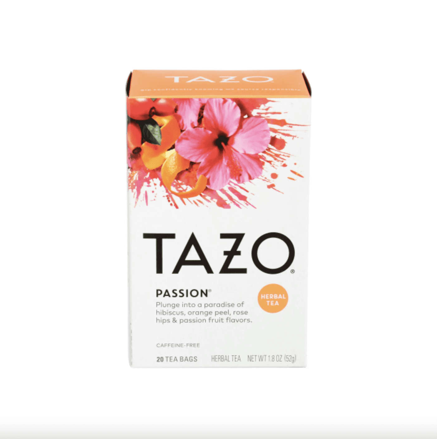 TAZO Herbal Tea, Passion, CaffeineFree, Tea Bags 20 Count Box