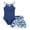 Navy, variant on Girl Swimwear Swimsuit Swimwear With Tropical Printed Cover Up Skirt Bathing 7 16 Years Purple 10Y