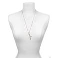 thumbnail image 3 of Delight Jewelry Silvertone Matthew 5:4 Eternity Ring I Have Plans for You Engraved Cross Zoey Necklace, 28", 3 of 4