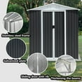 thumbnail image 3 of Waterproof Storage Shed 6FTx9FT, Metal Steel Outdoor Bike Storage with  Aluminum Alloy Frame,Waterproof Garden Tool House Shed for Backyard Lawn Patio, Grey, 3 of 6