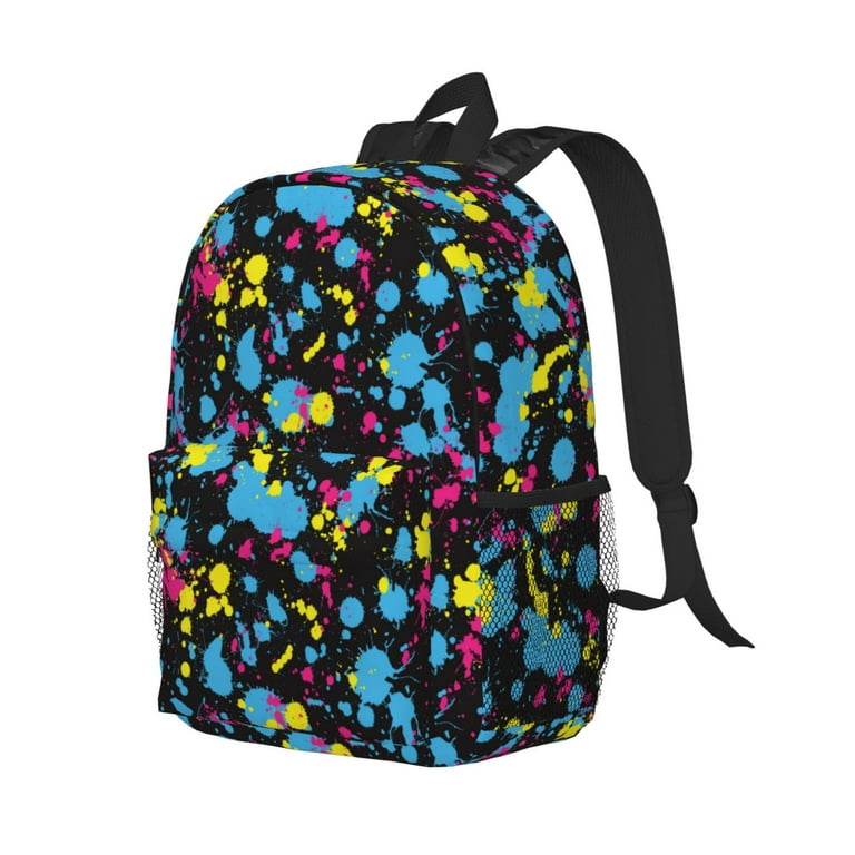 Glow in Dark Neon Splatter Backpack Casual Bookbag