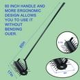 thumbnail image 3 of 16" Heavy Duty Rolling Lawn Aerator, Garden Yard Rotary Push Tine with 1.4-inch Rolling Spikes and 48 Inch Steel Handle, for Garden, Yard, Cropland to Loose Soil , Black, 3 of 8