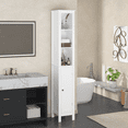 thumbnail image 3 of Jopath Bathroom Storage Tower,Narrow Freestanding Cabinet with Door and Drawers, 66.92" Tall Bathroom Storage Cabinet for Small Spaces,White, 3 of 6