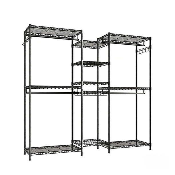 Perchero Resistente para Ropa, Armario Organizador de Metal Grande, Closet Organizador de Ropa, Perchero de Pie Estante de Ropa Ajustables, Máxima 450kg