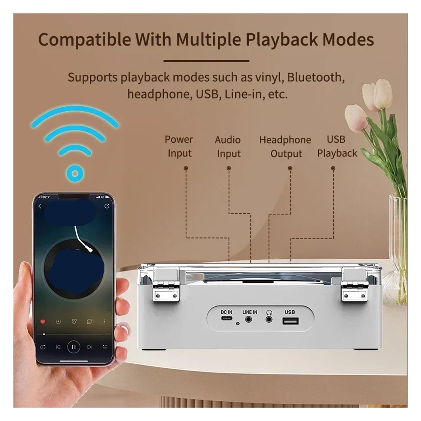 Portable Retro CD Player Wireless Bluetooth Speaker FM Radio Music Player with Remote Control