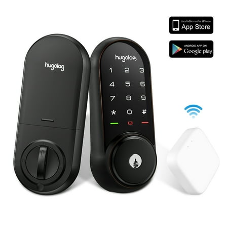 Hugolog Smart Lock,Touchscreen Deadbolt Remote Wireless Control & Bluetooth Keyless Door Entry