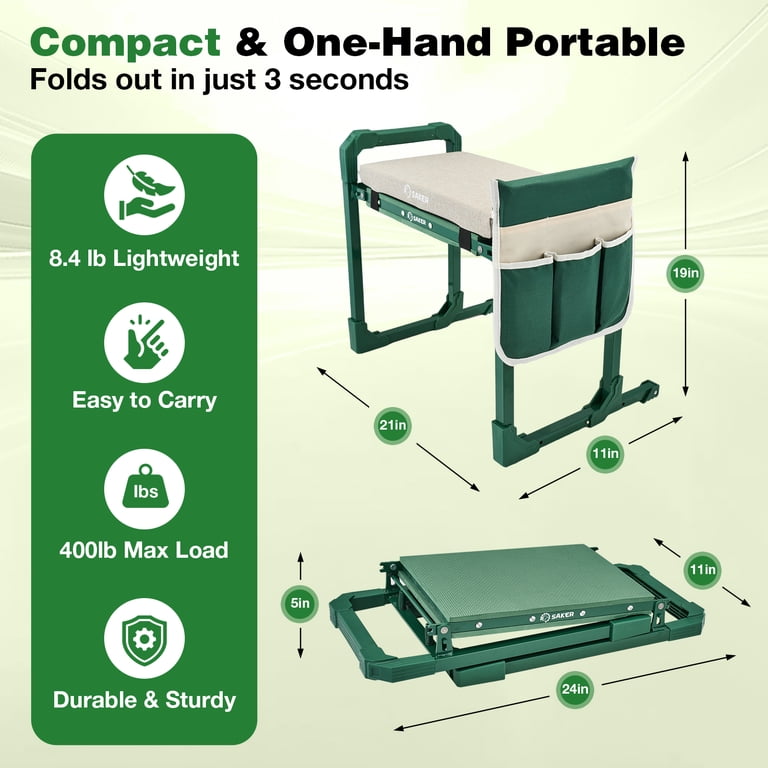 Saker Foldable Garden Kneeler and Seat, 400 lb Capacity photo 4