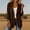 Brown women blazer 3/4 sleeve a1, variant on Yrmaups Loose Fit 3/4 Sleeve Blazer for Women, Summer Fall Casual Daily Wear Open Front Collared Jacket, Office Travel Soft Solid Layering Piece , Brown XL