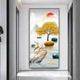thumbnail image 3 of Pintura decorativa de flores de peonía rica, pintura para pasillo, placa vertical para colgar, pintura de paisaje, decoración del hogar, 3 of 5