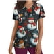 thumbnail image 1 of Mujeres Navidad Tops Cuello en V Manga Corta Impresión con Diseño de Enfermera de Bolsillo, Poliéster Ligero para las Vacaciones Y el Uso Casual Diario, 1 of 5