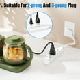 thumbnail image 6 of 1 FT Short Power Extension Cord, 3 Outlet, SJT 16 AWG Flexible Power Cord, White - 2 Pack, 6 of 7