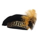 thumbnail image 5 of Sombrero de rey medieval con gorra plana de plumas, sombrero de copa tipo muffin para boda temática Negro, 5 of 9