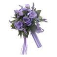 thumbnail image 1 of Xiao Hua Ramo de flores de mano para novia, ramo de seda simulado para dama de honor, decoración de San Valentín, suministros para fiestas de boda, decoración del hogar, 1 pieza, morado, 1 of 4