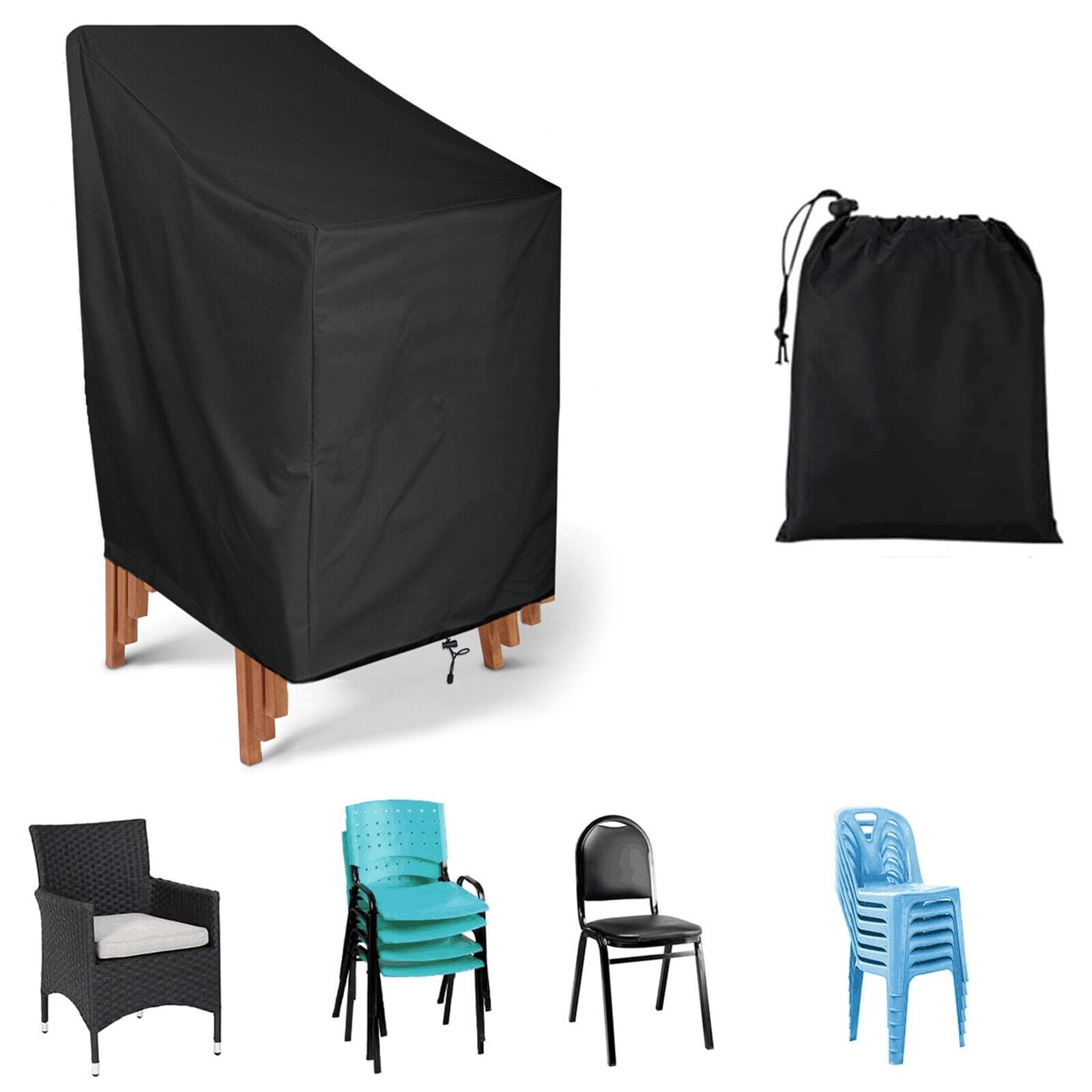 Heavy Duty High-back Patio Chair Cover Waterproof Outdoor Furniture Chair Covers Set of 4