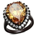 thumbnail image 1 of Alamode TK2675-7 Femmes IP Brun Foncé Bague en Acier Inoxydable avec AAA Grade CZ en Champagne - Taille 7, 1 of 1
