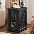 thumbnail image 5 of Joaxswe Coffee Table Set 3, Farmhouse Flip Coffee Table with Storage, Square Coffee Table with Hidden Storage Compartment, Tea End Table for Living Room, Black, 5 of 9