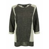 Style & Co. Women's 3/4 Sleeve Chiffon Hem Sweater (PP, Deep Black)