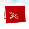 thumbnail image 3 of Minkissy 1Set 3D Greeting Card Airplane Party Decorations Red for Graduation, 3 of 8