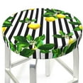 thumbnail image 3 of Kll Lemons On Striped Round Bar Chair Cushion Cover 14 Inch,Bar Stool Protector With Elastic, Soft Washable, 3 of 7
