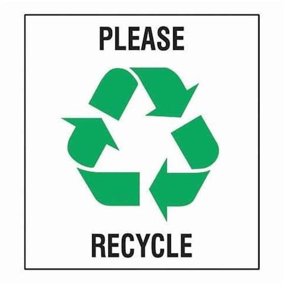Brady Recycle Label,5 in x 5 in,Vinyl,PK5 20642FLS