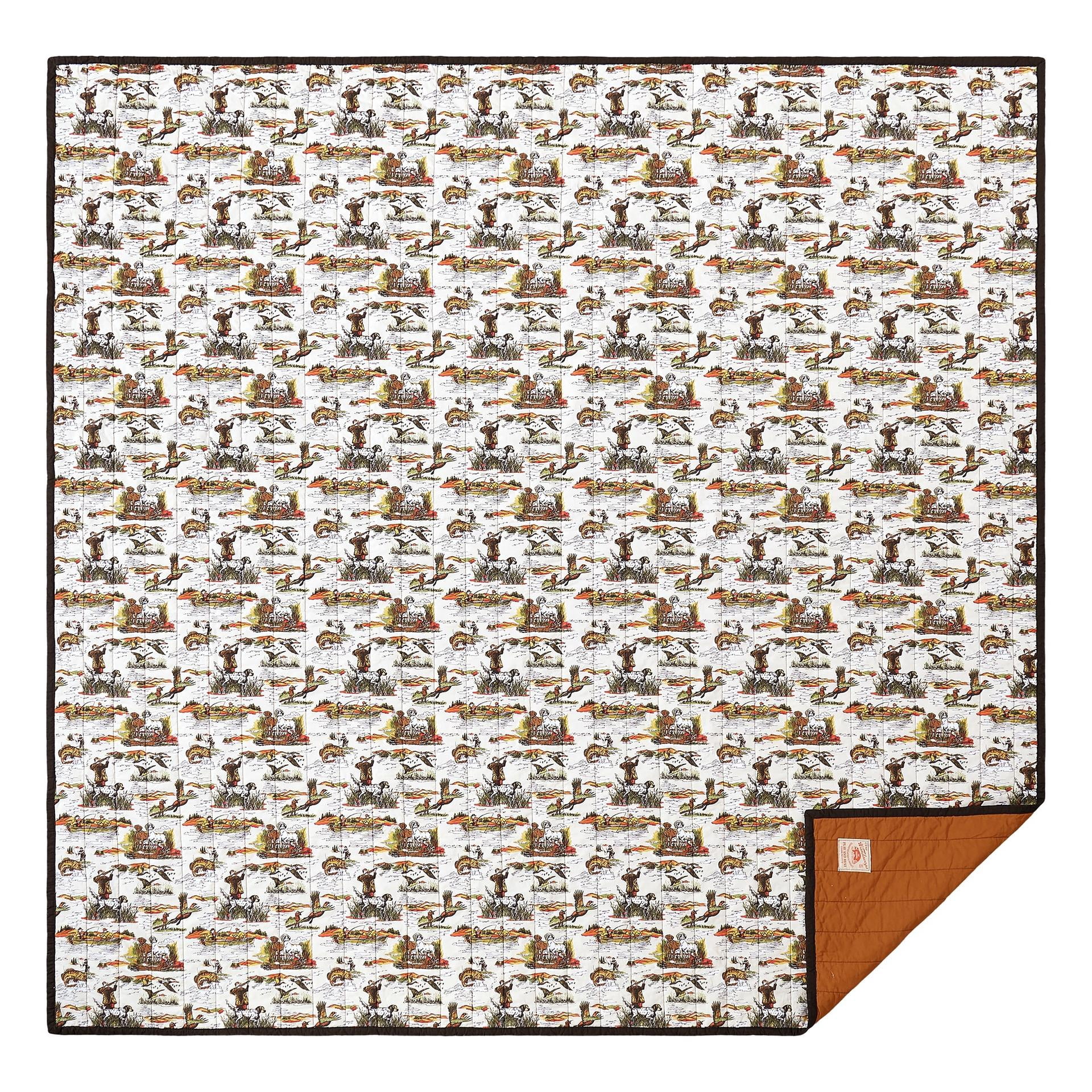 Camp Wandawega Sportsmen's Reversible Rustic Cabin/Lodge 2-Piece Quilt Set, Twin Size