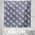 thumbnail image 1 of Dinosaur Tapestry, Prehistoric Parasaurolophus Design Diagonal Look Repeated Pattern, Fabric Wall Hanging Decor for Bedroom Living Room Dorm, 5 Sizes, Purpleblue and Pale Blue, by Ambesonne, 1 of 1