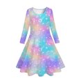thumbnail image 4 of XEGLSBU Girls Dresses Size 10-12 Colorful Print Long Sleeve Dress for Girls Kids Fashion Casual Dress for Ages 5 14 for Parties and Everyday Wear Dresses for Girls 10-12 Dance Size 6-7 Years, 4 of 4