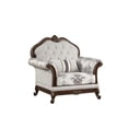 thumbnail image 4 of Pemberly Row Traditional button tufted Chair made with wood in White, 4 of 4