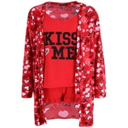 Not a Morning Person Kiss Me Shirt Shorts and Robe Set (Women)