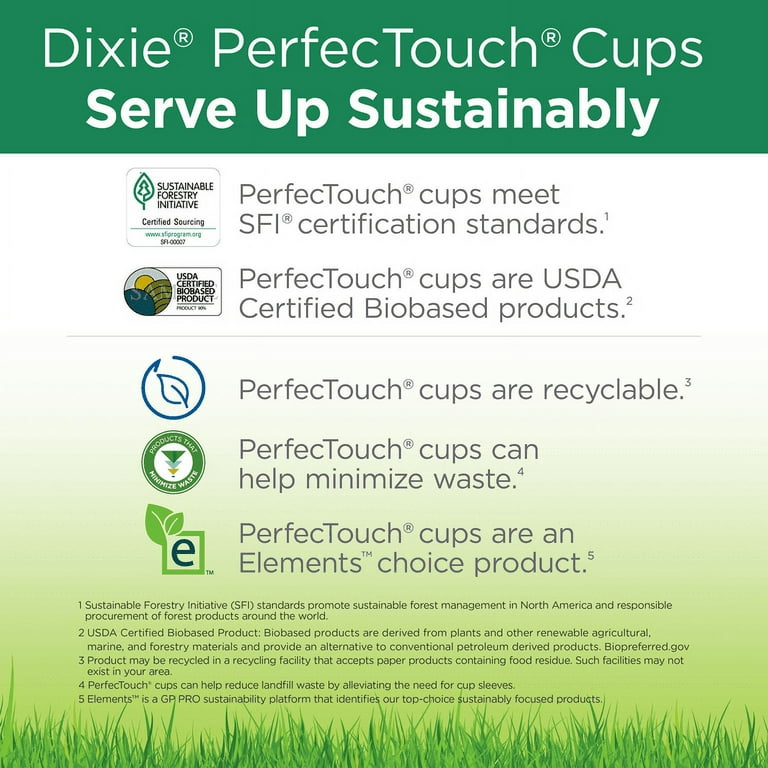 DIXIE PerfecTouch 8 oz. Disposable Paper Cups, Hot Drinks, Coffee Haze  Design, 50/Sleeve, 20 Sleeves/Carton DXE5338CD - The Home Depot