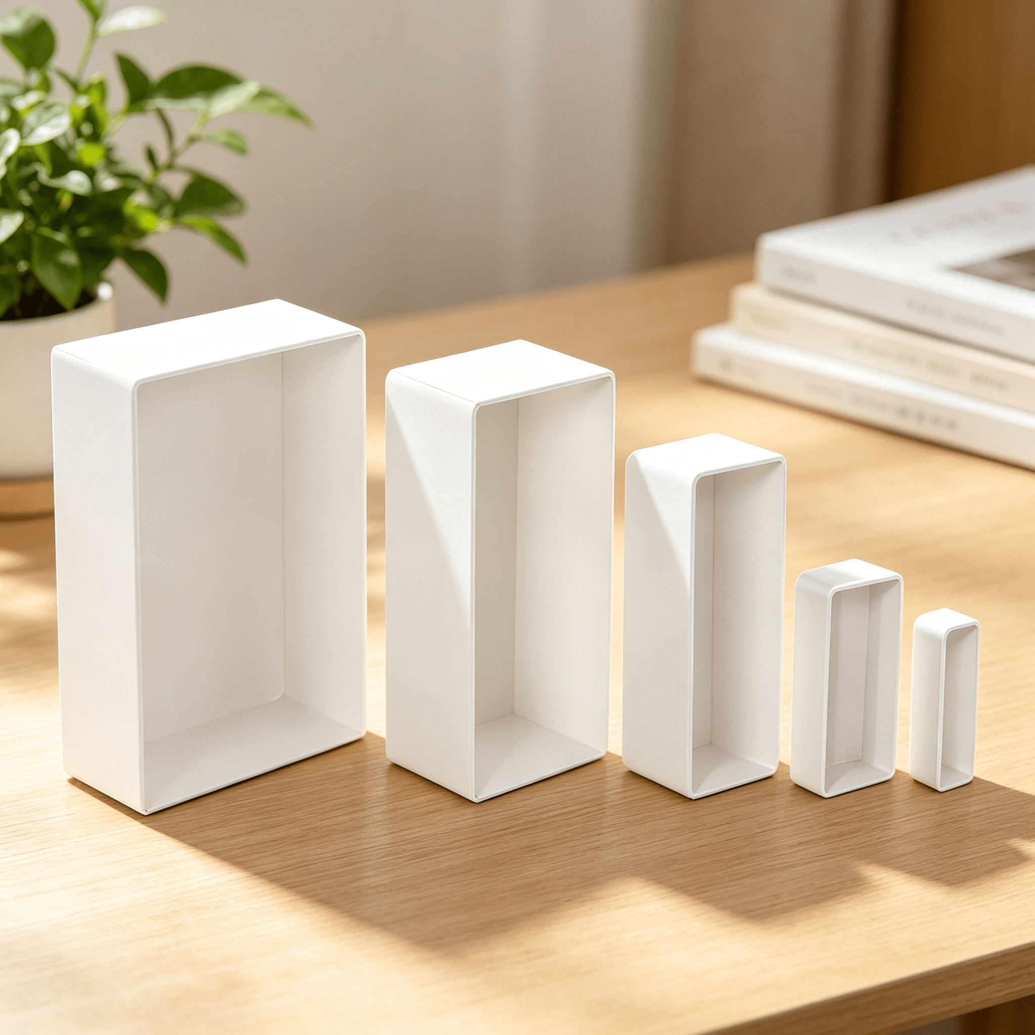 ACDANC 2026 New 5 Pcs Silicone Resin Molds Set with Wooden Support, Large Rectangle Epoxy Casting Molds for Diy Decor, Silicone Molds for Resin