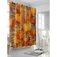 thumbnail image 3 of Fsddascl Orange Fall Shower Curtain Set - 72" x 78" Washable Bathtub Curtain with 12 Hooks, Pumpkins Thanksgiving Maple Leaf Waterproof Fabric Stall Shower Curtains for Bathroom/Bathtub Décor, 3 of 6