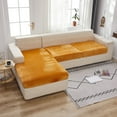 thumbnail image 3 of Velvet 1 2 3 Cushion Couch Cushion Cover for L-Shaped Sofa Chaise Longue Sofa Slipcover, Stretch Sofa Cover Non-slip Soft Furniture Protector -Orange-Chair, 3 of 6
