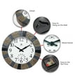thumbnail image 6 of Infinity Instruments 13-inch x 13-inch Indoor/Outdoor Faux Dark Slate Multicolor Wall Clock 2 with Thermometer, 6 of 7