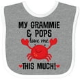 thumbnail image 3 of Inktastic Grammie and Pops Love Me Grandson Boys or Girls Baby Bib, 3 of 4