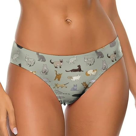 

Doodle Cat Women s Thongs Sexy T Back G-Strings Panties Underwear Panty