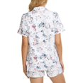 thumbnail image 3 of LYCY Womens Pajamas Set Floral Print, Soft Pajamas for Women Shorts Set, Summer Button Down 2 piece Women Pjs (White Floral, X-Large), 3 of 6