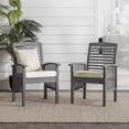 thumbnail image 3 of Walker Edison Outdoor Dining Chair - Acacia Wood - Set of 2 - with Cushion - Grey, 3 of 16